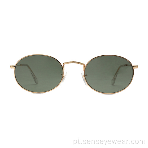 Mulheres Clássicos Mens de Aço Inoxidável Lentes de Lentes Sunglasses